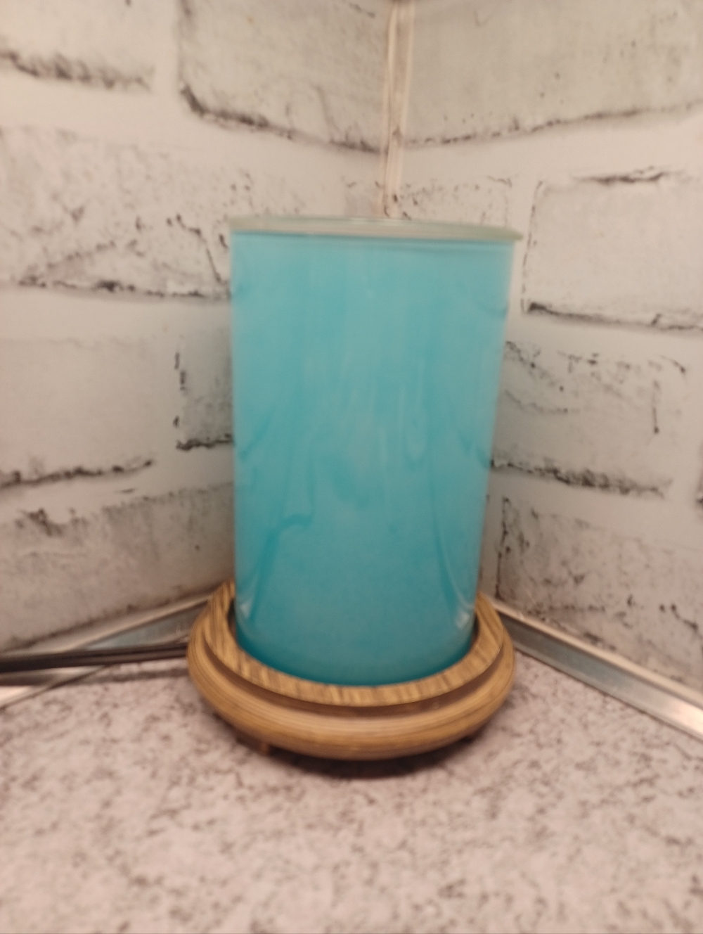 Glossy Blue Simmering Lights Pink Zebra Wax Warmer Simmer Pot Woodgrain  Base